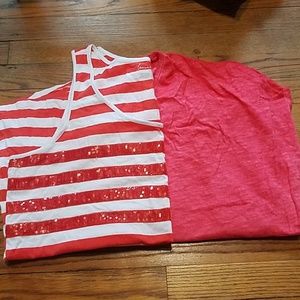 Lane Bryant Top/tank bundle coral/white-Size 18/20
